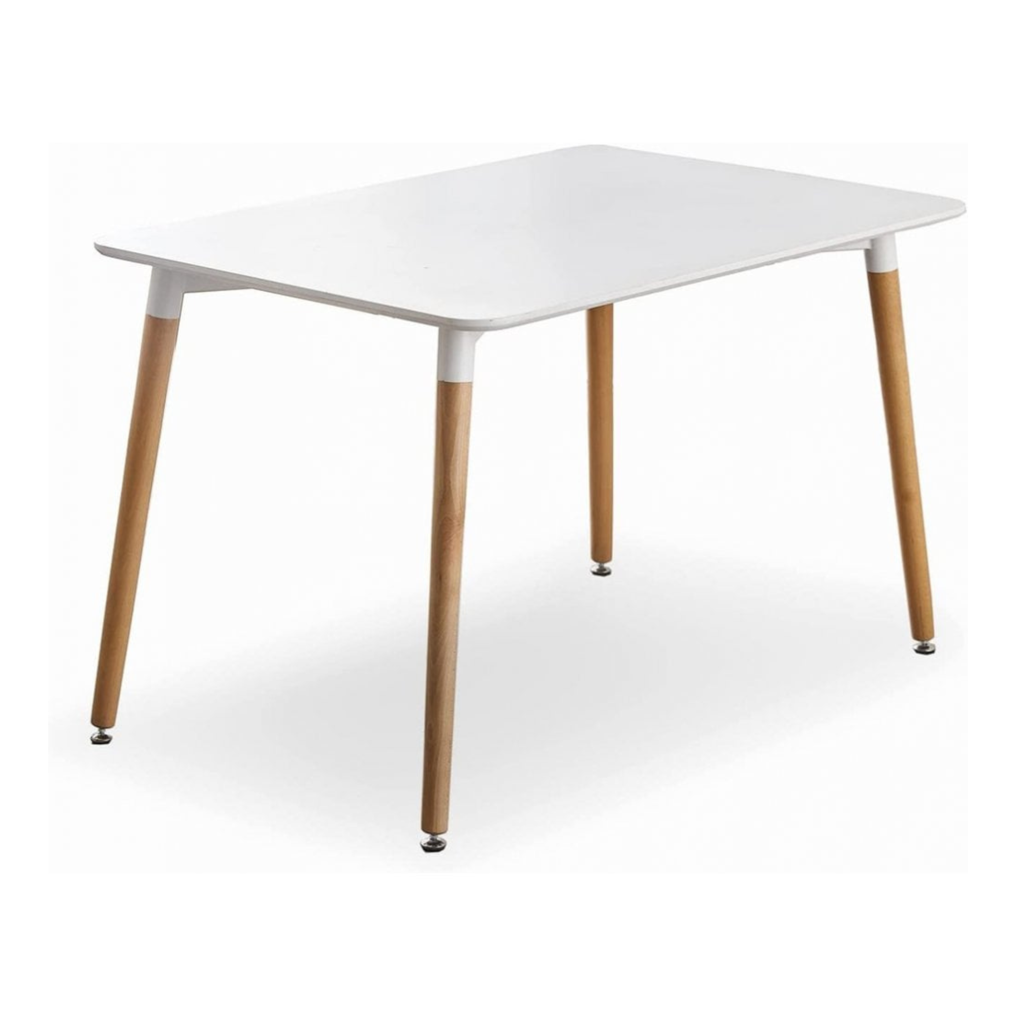 5PCs Dining Set - a White Halo Dining Table & Set of 4 Lorenzo Tulip Dining Chairs with Padded Seat