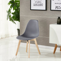 Rico Halo Dining Set with White Table and 4 Grey Chairs