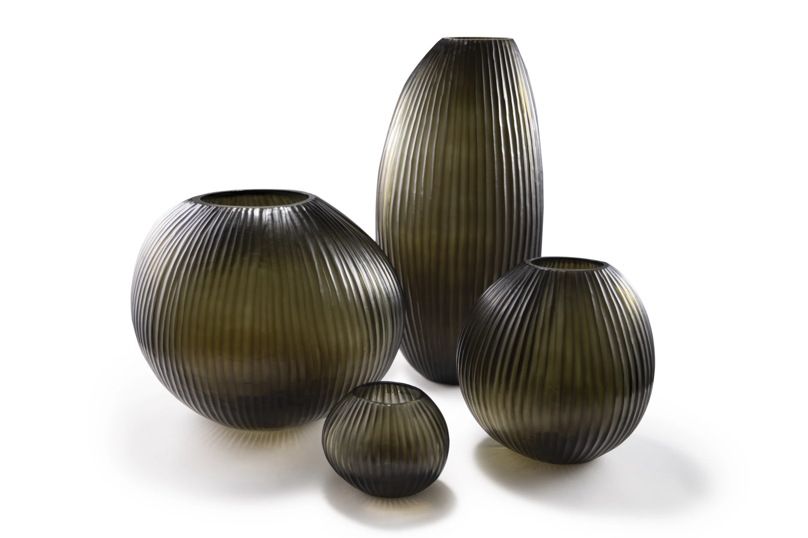 QUARTZ Candleholder- H12 D15 cm - INDIGO SMOKE - PN Home