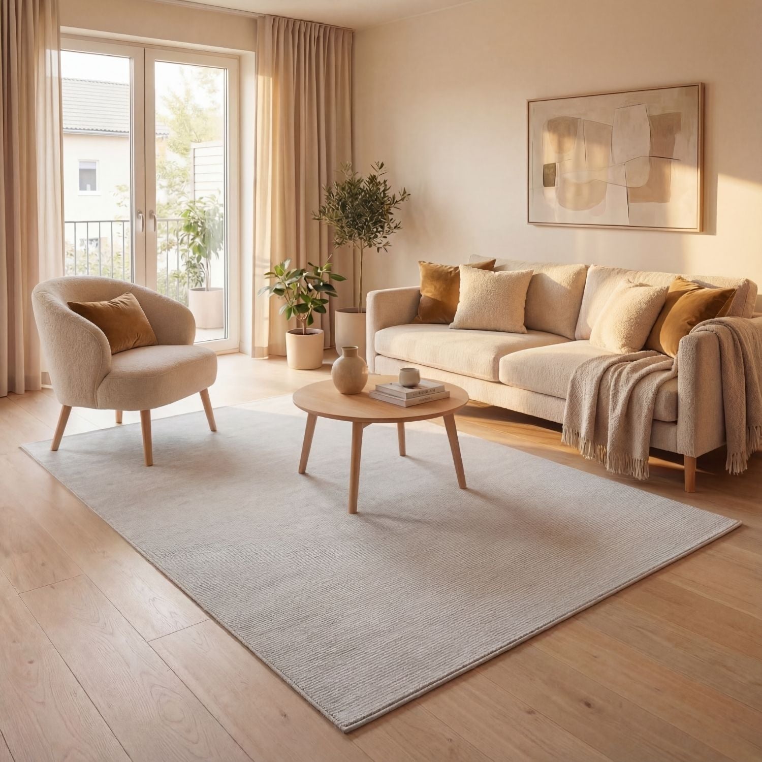 Carmel Cream Striped Rug | 6010 - PN Home