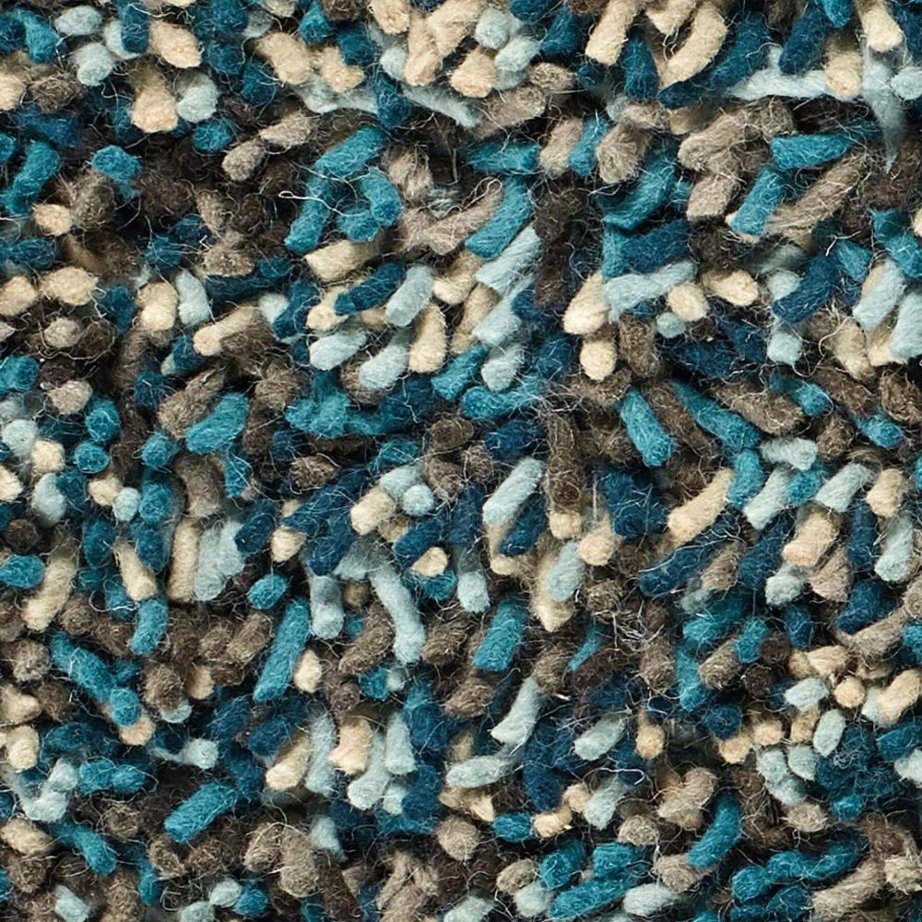 Rocks Blue Shaggy Pile Wool Rug - PN Home