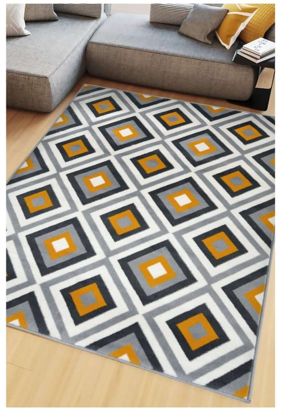 Maestro Geometric Yellow Rug | 3658 GB12 - PN Home