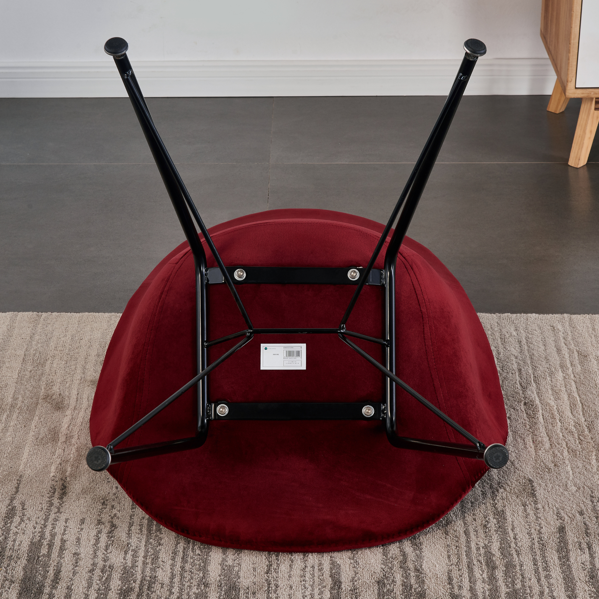 Valentina Halo White Dining Set with 4 Velvet Chairs