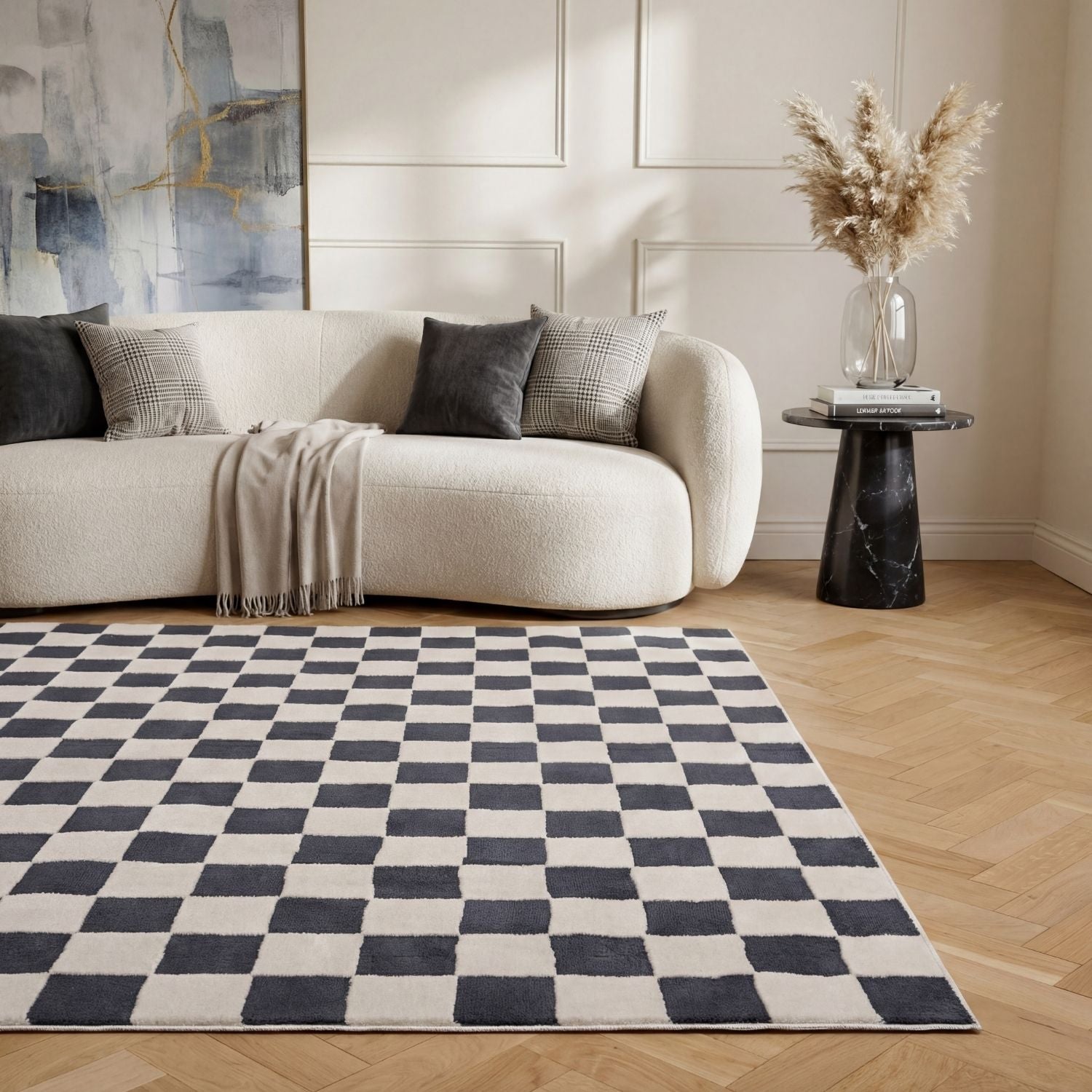 Loft Checkerboard Blue Rug - PN Home