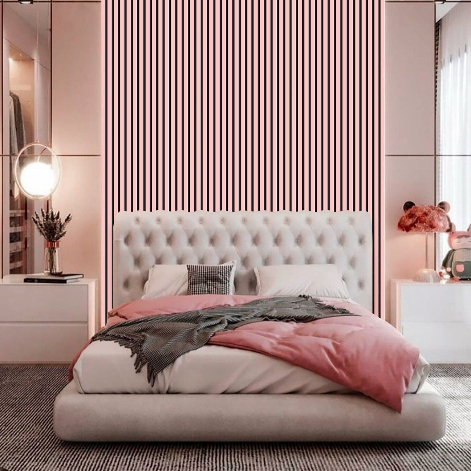 Coloured Acoustic Slatted Wall Panels