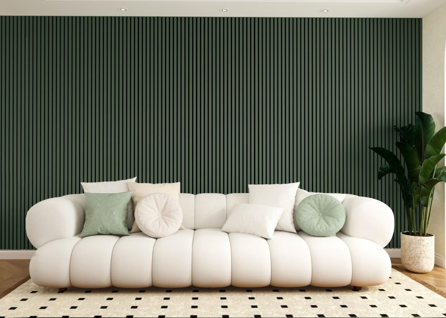 Coloured Acoustic Slatted Wall Panels