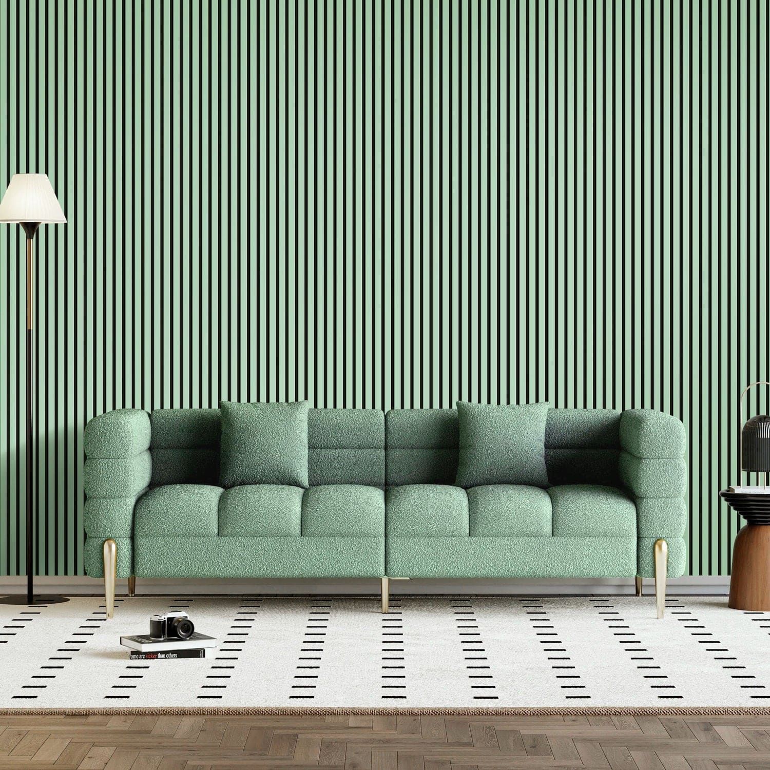 Coloured Acoustic Slatted Wall Panels