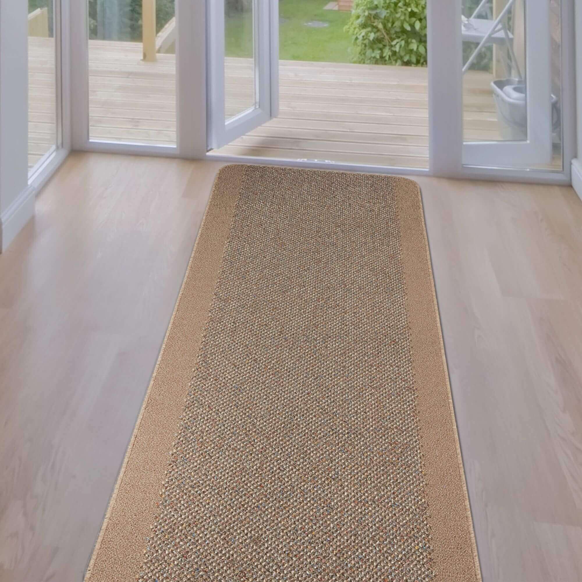 Washable Designer Bordered Beige Rug | 110B - PN Home