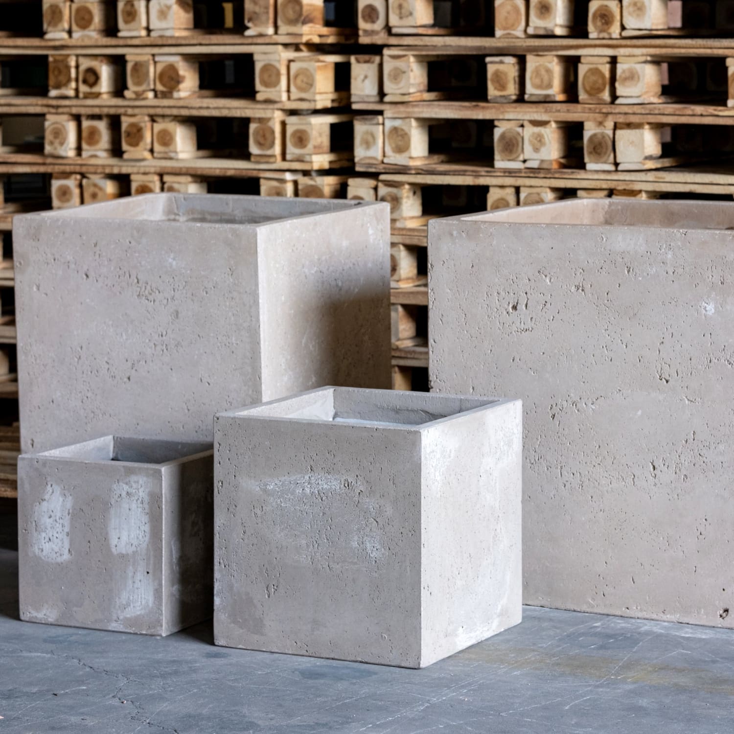 Cubrosa | Truffle β 30cm Medium Concrete Square Planter β 14L Cube Plant Pot