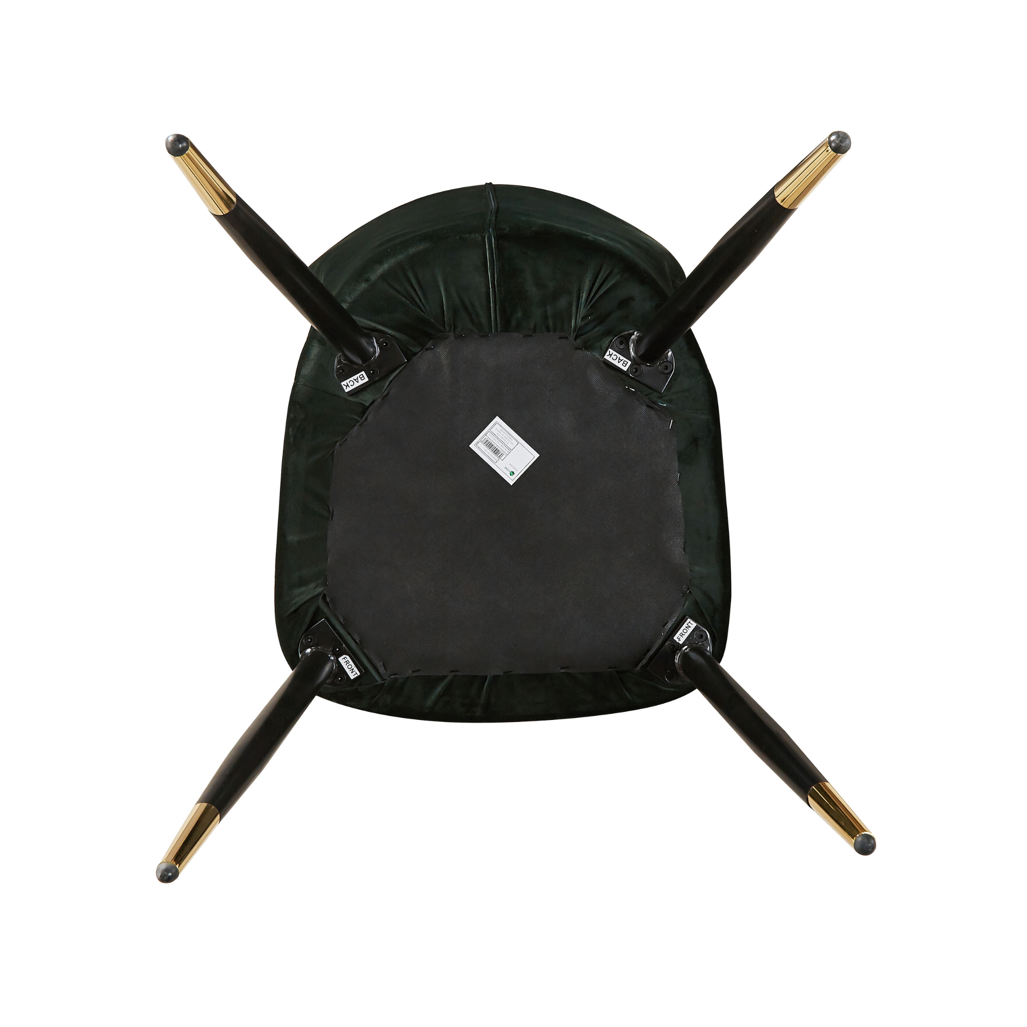 7 Pieces New York Rocco Dining Set - a Walnut Rectangular Dining Table and Set of 6 Green Dining Chairs