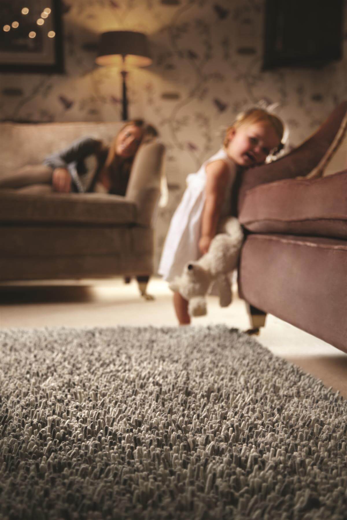 Imperial Mid Grey Mix Shaggy Pile Wool Rug - PN Home