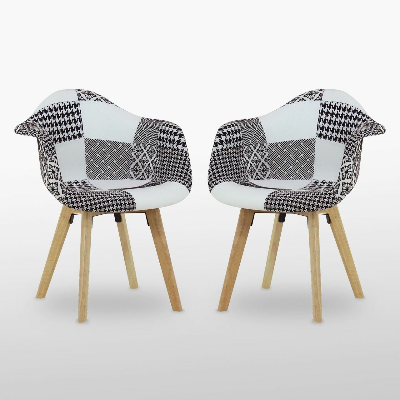 wooden leg patchwork chairs