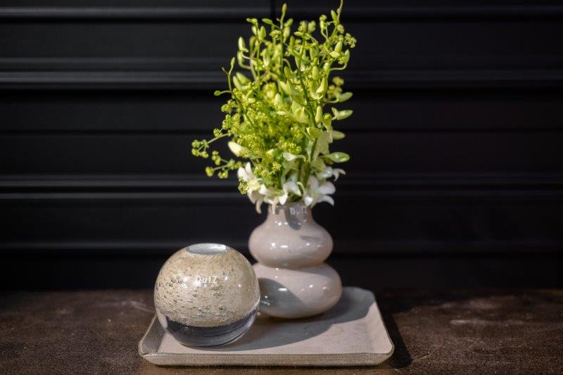 VASE SKRZYSZOW S- H16 D14 cm - TAUPE