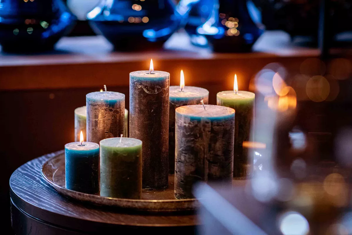 LUXURY RUSTIC CANDLE - NAVY BLUE