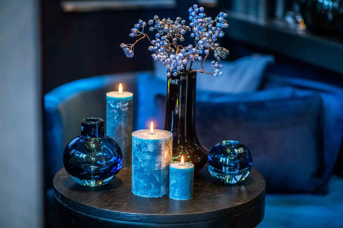 LUXURY RUSTIC CANDLE - NAVY BLUE