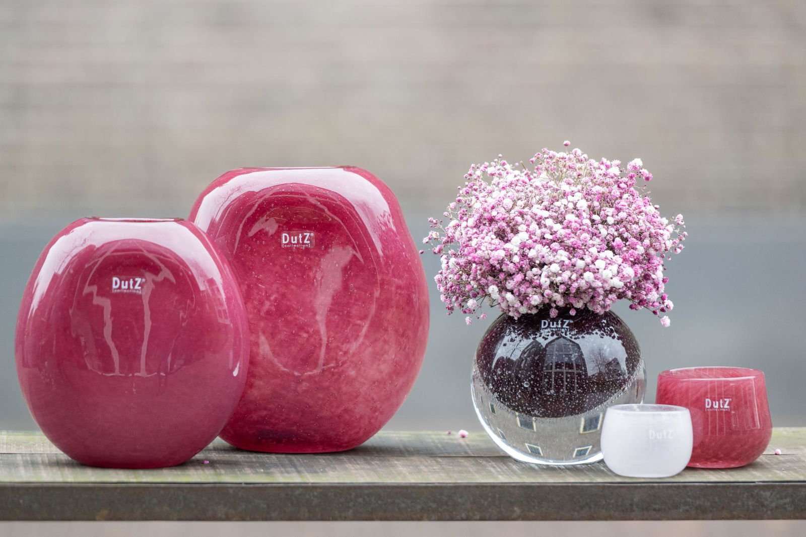 Vase Decor OVALI - RED Bubbles - PN Home