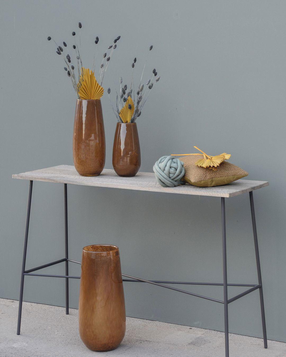 Flower VASE ROBERT - BROWN Glass by DutZ - PN Home