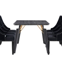 Windsor Cosmo Lux Dining Set | a Black Table and Set of 6 Chairs