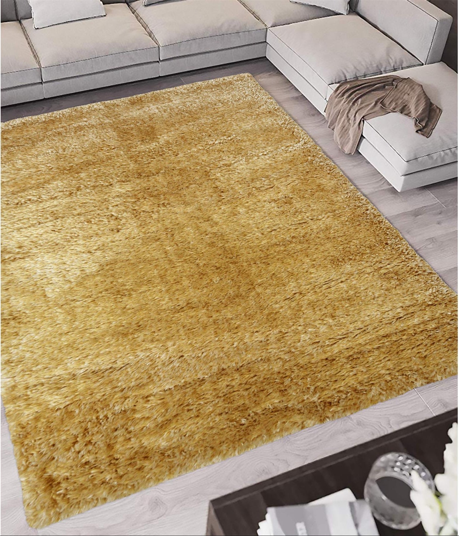 Lagom Ochre Shaggy Rug - PN Home