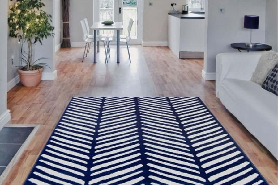 Maestro Herringbone Blue Rug - PN Home