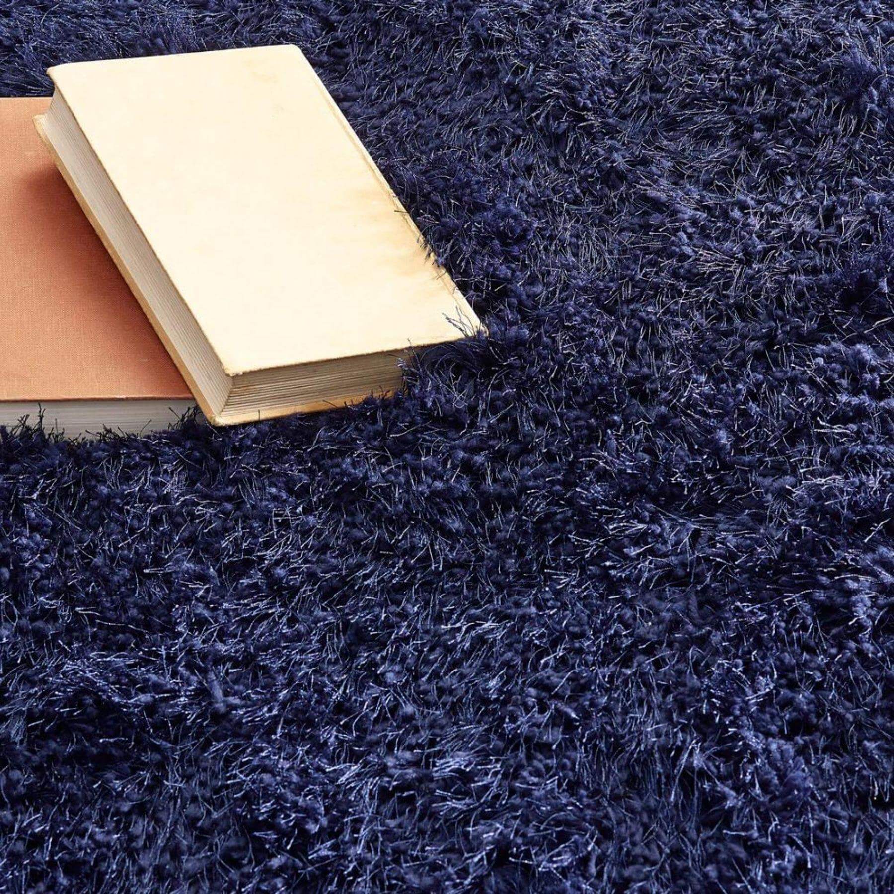 Extravagance Navy Shaggy Rug - PN Home