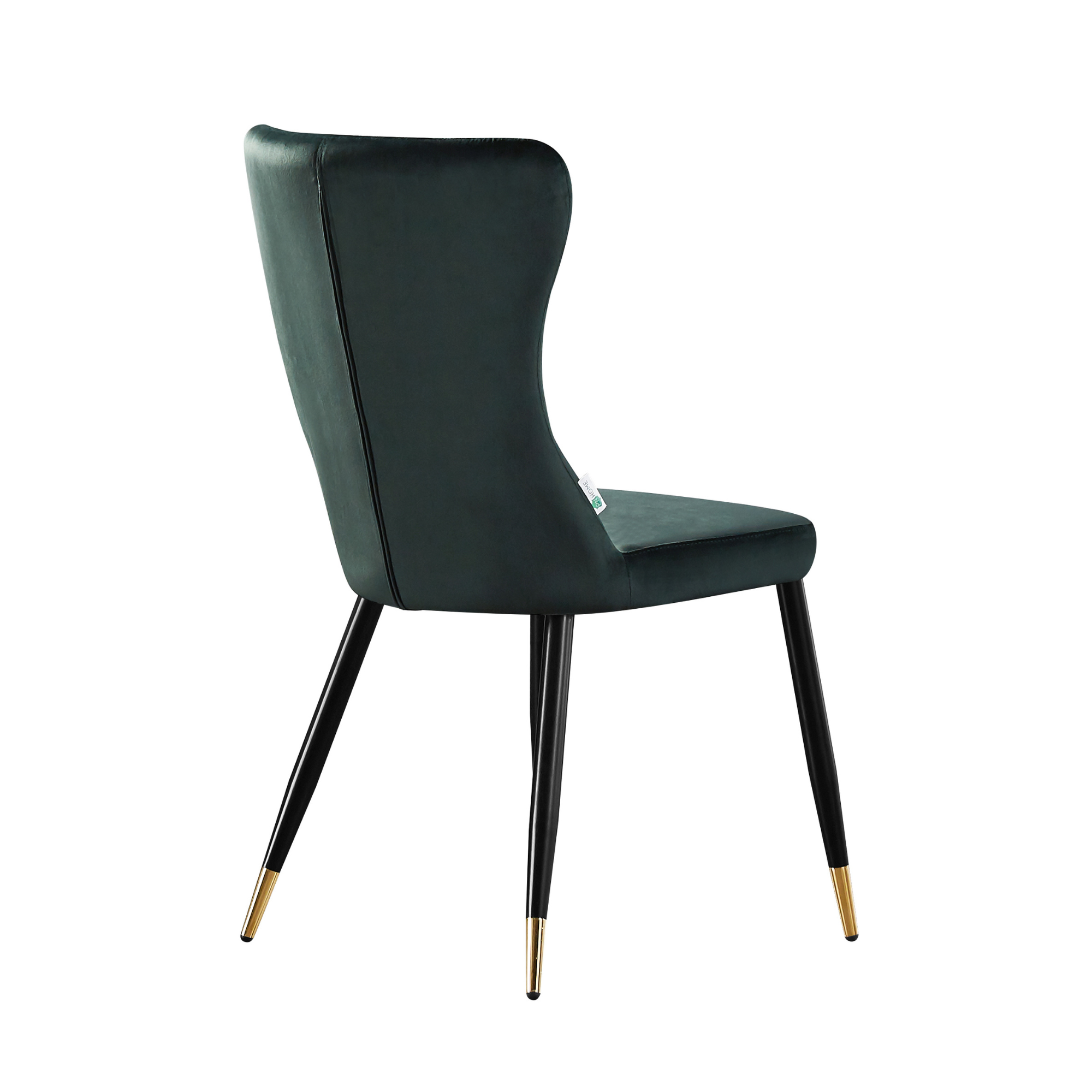 7 Pieces New York Rocco Dining Set - a Walnut Rectangular Dining Table and Set of 6 Green Dining Chairs