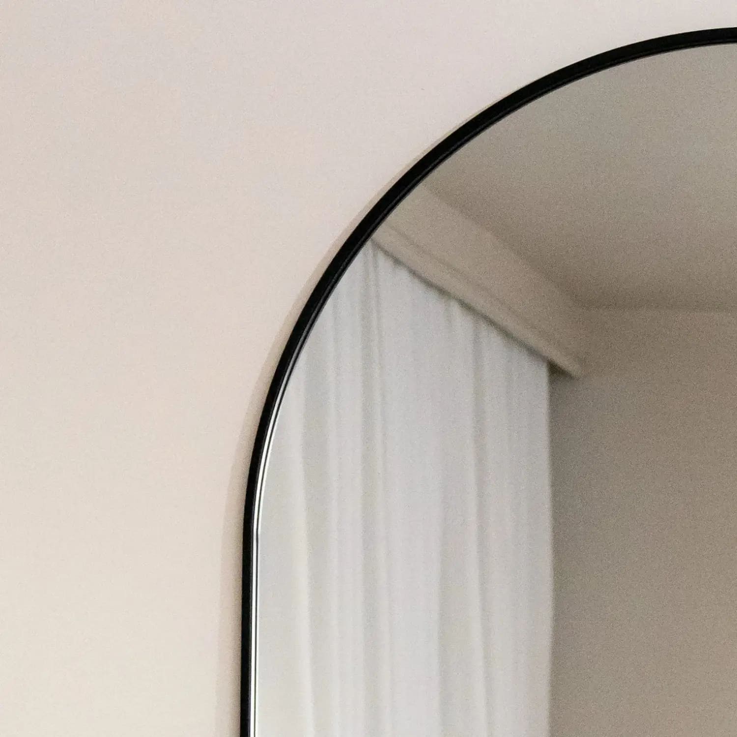 Emi - Full Length Black Metal Runway Oval Mirror - 180cm x 80cm - PN Home