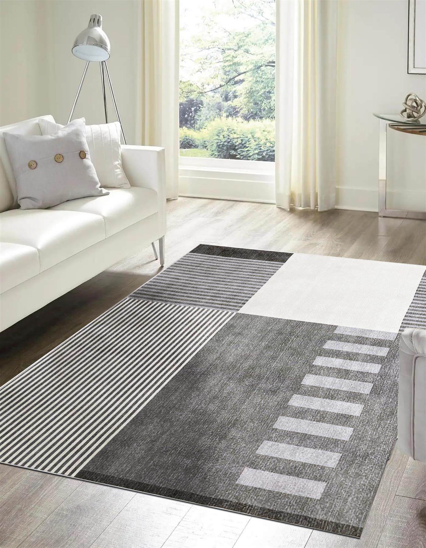 Tokyo Geo Blocks Grey Rug - PN Home