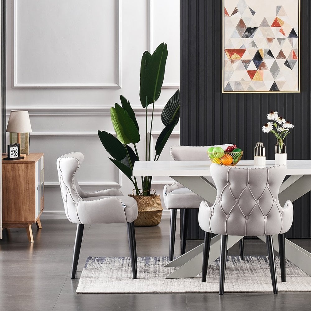 Oxford Duke LUX Dining Set, a Table and Chairs Set of 4, White