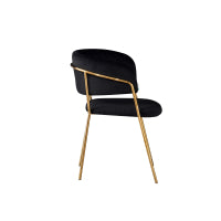 Atarah Rocco LUX 5PCs Dining Set includes an Oak Dining Table and Set of 4 Black Dining Chairs