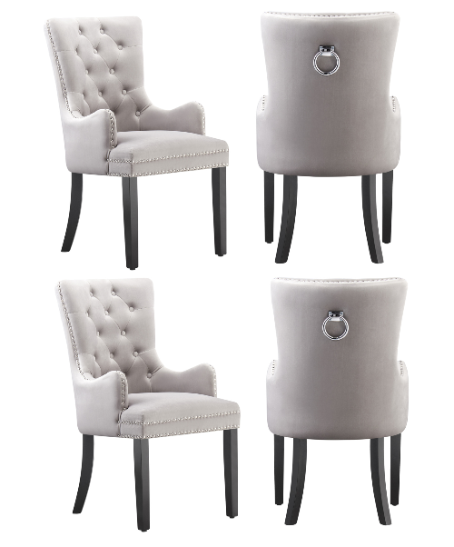 Windsor LUX Knocker Back Velvet Dining Chair w/ Armrests