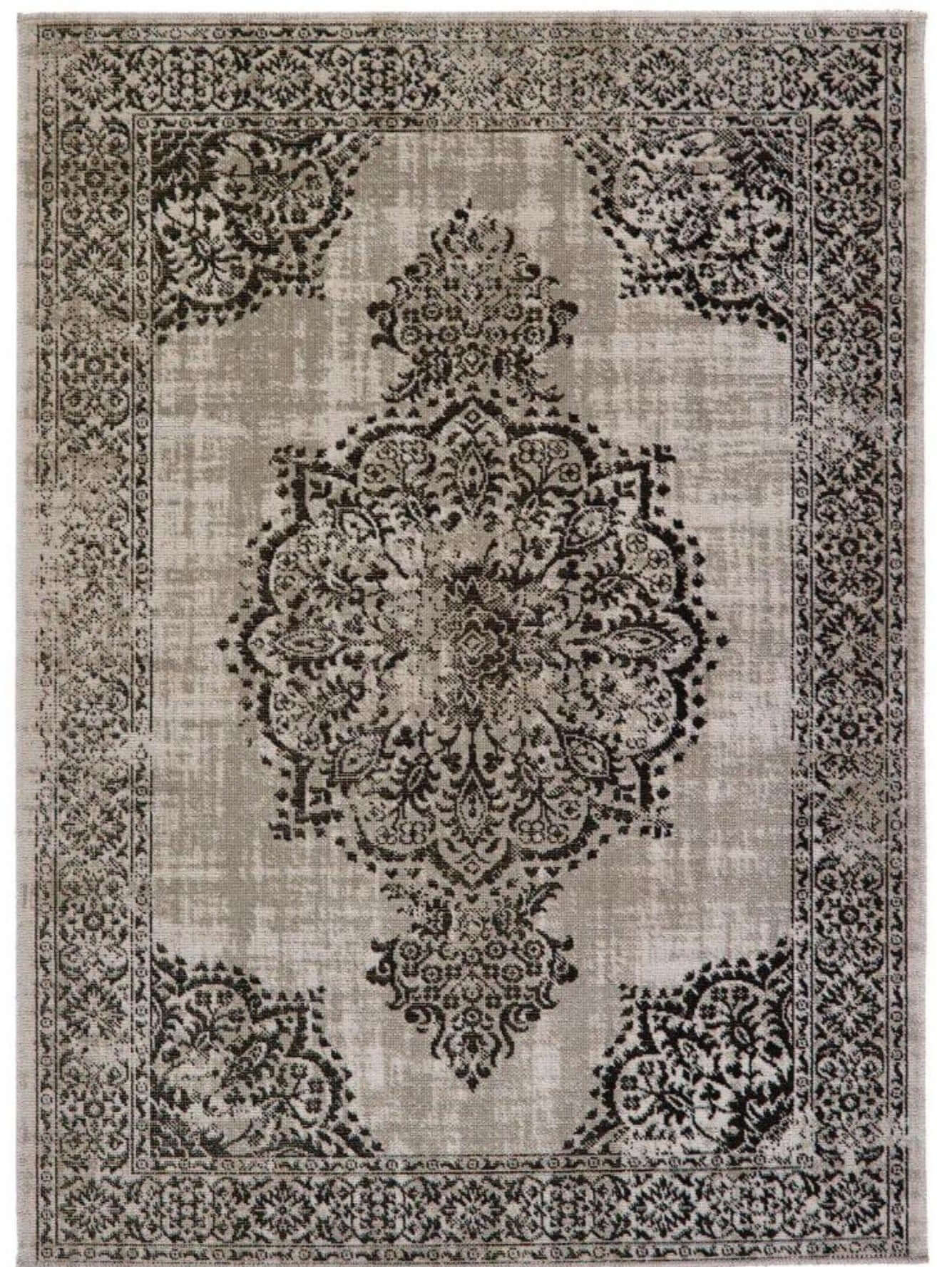 Saville Grey/Black Vintage Rug - PN Home