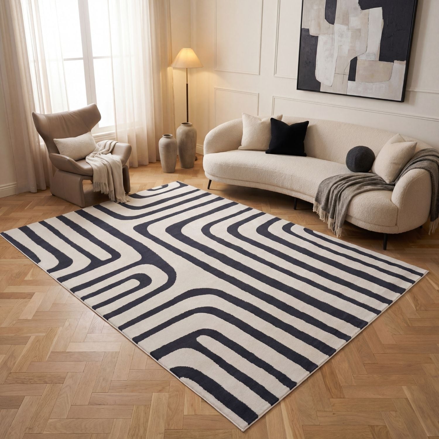 Loft Geometric Blue Rug - PN Home