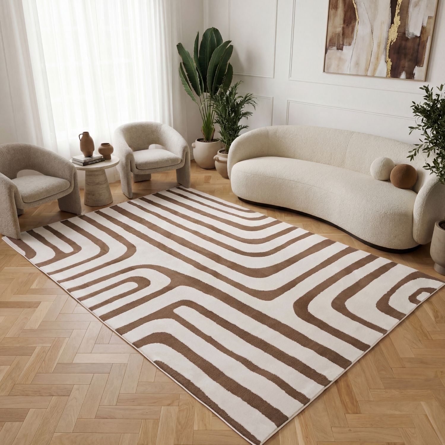 Loft Geometric Brown Rug - PN Home