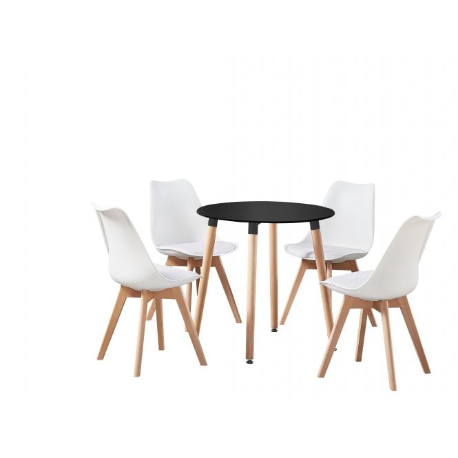 Jamie Halo Round Dining Table Set with 4 Chairs - PN Home