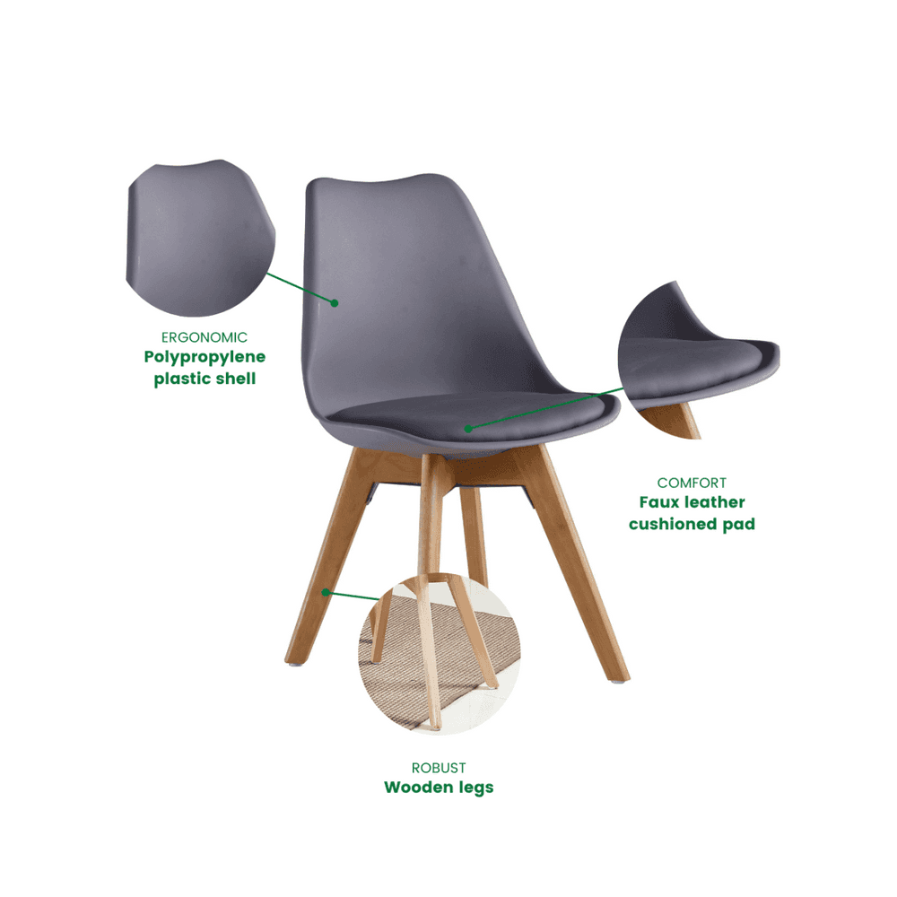 Jamie Halo Round Dining Table Set with 4 Chairs - PN Home