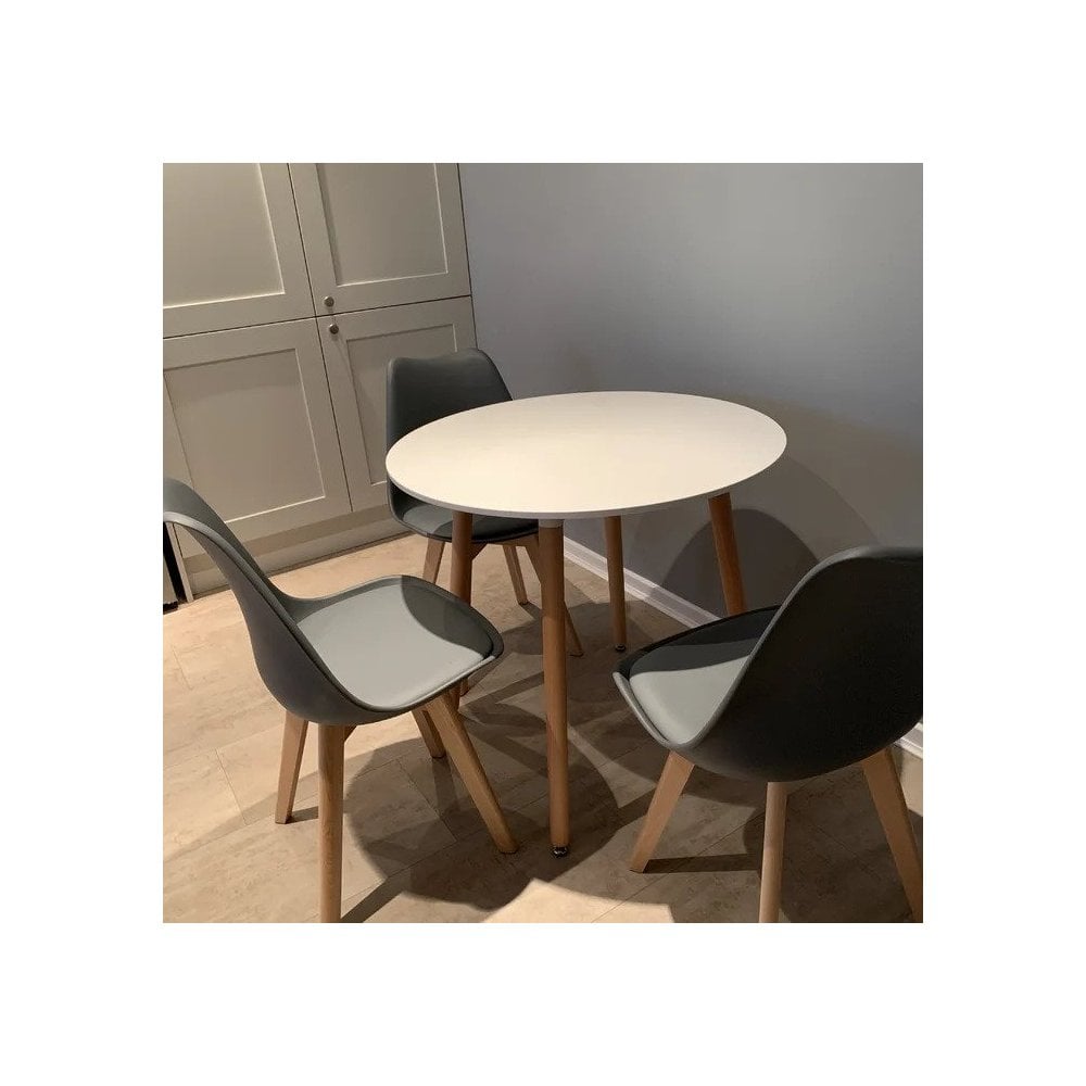 Jamie Halo Round Dining Table Set with 4 Chairs - PN Home