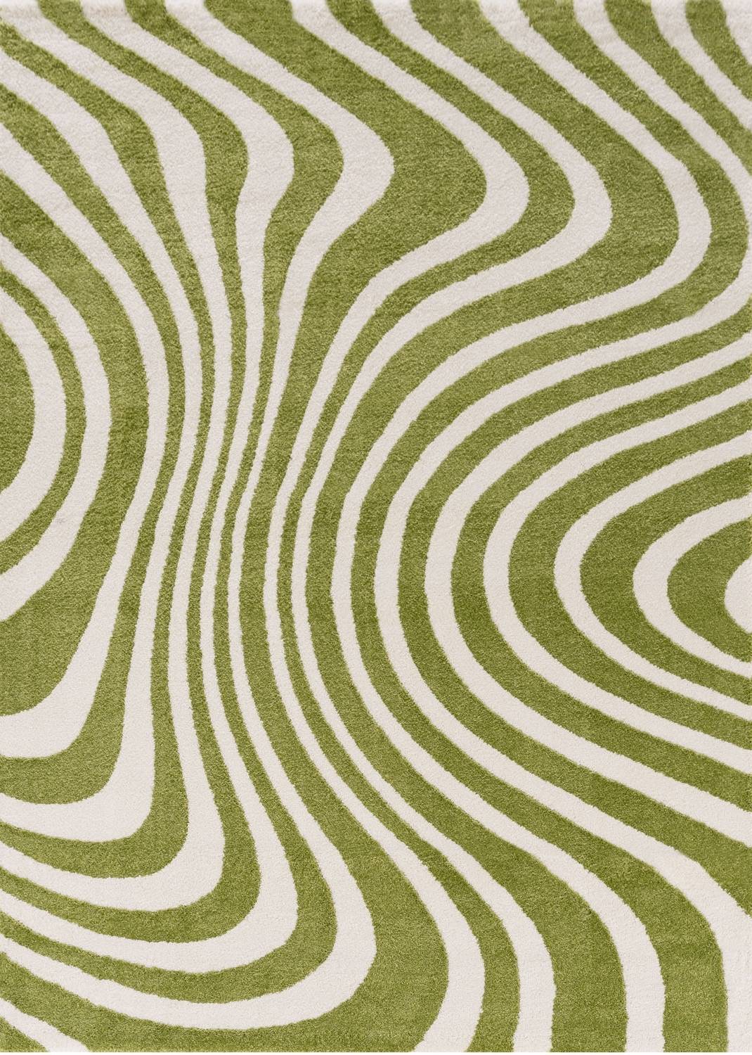 Joli Striped Green & White Rug - PN Home