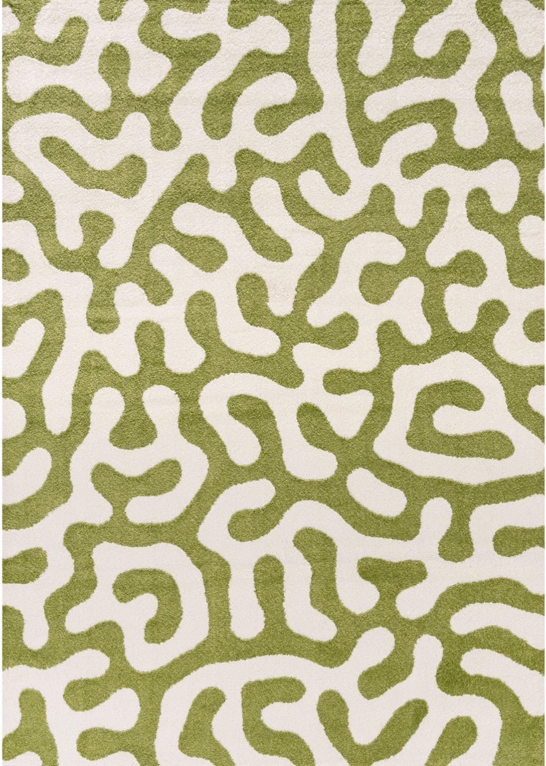 Joli Doodle Green & White Rug - PN Home