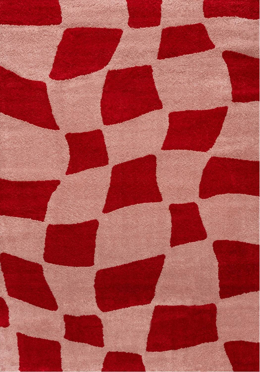 Joli Checkered Red & Pink Rug - PN Home