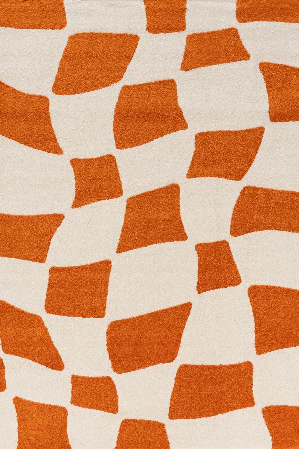 Joli Checkered Orange & White Rug - PN Home