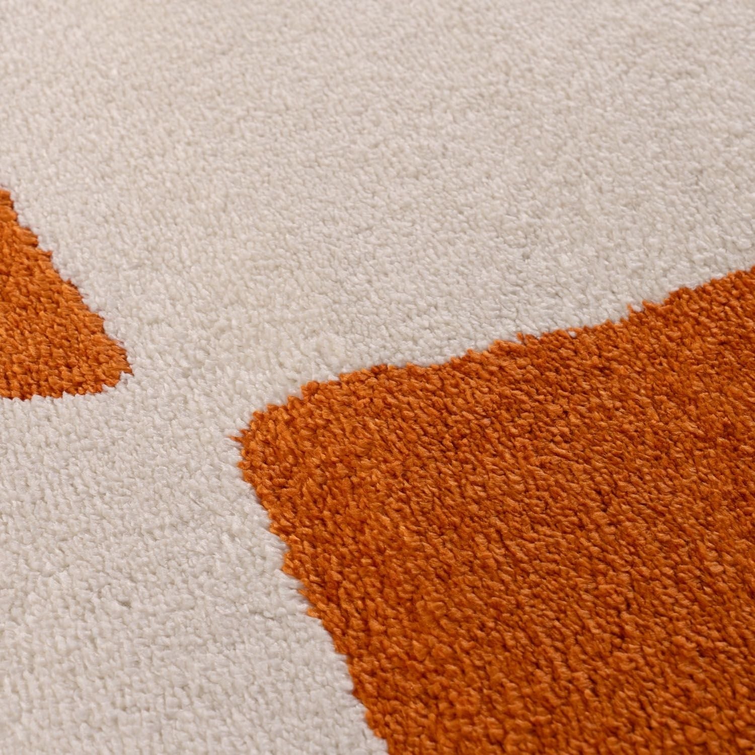 Joli Checkered Orange & White Rug - PN Home