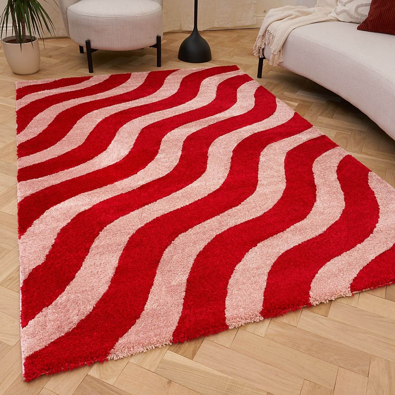 Joli Wave Red & Pink Rug - PN Home