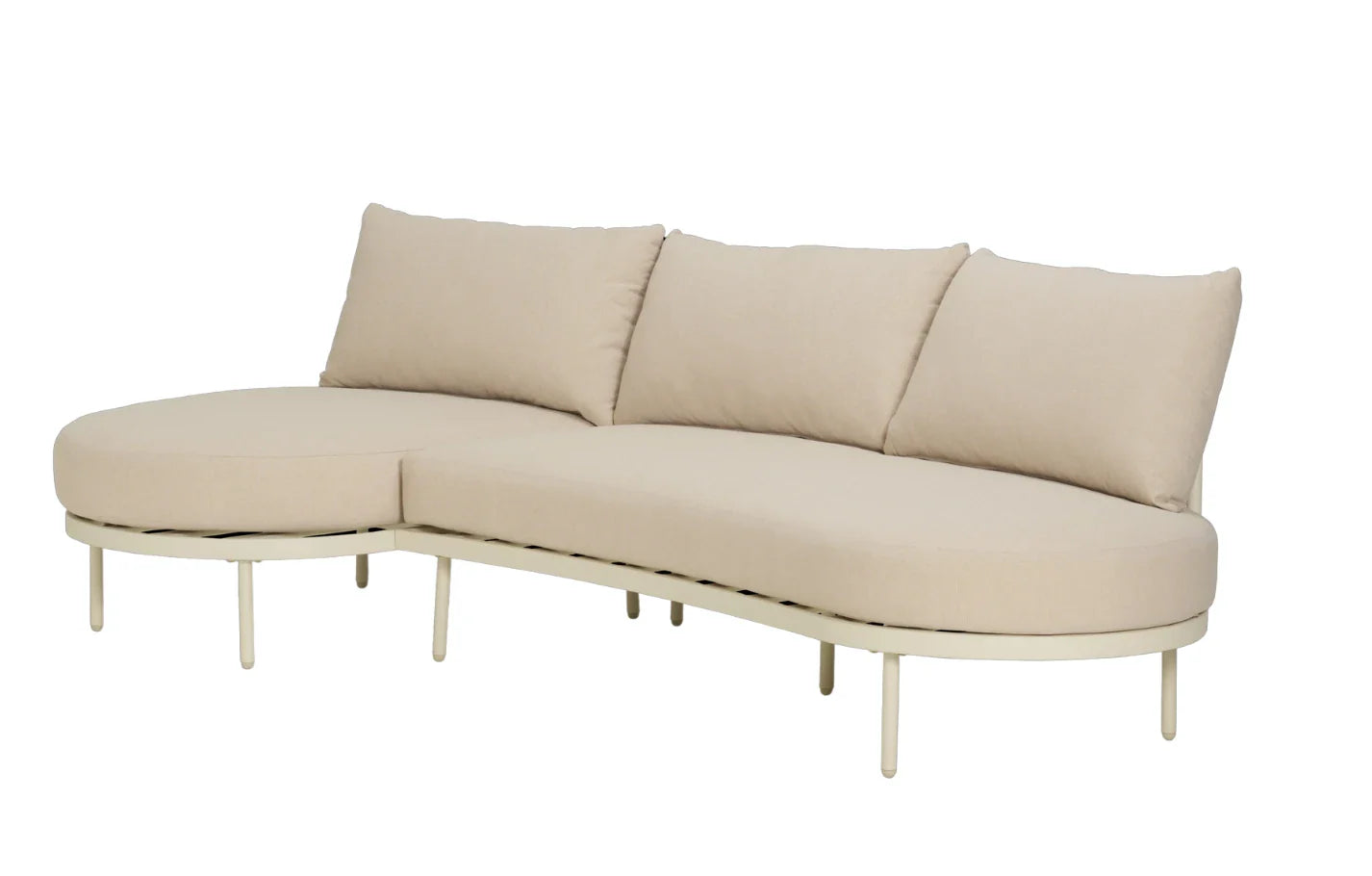 Kiki Beige 3-Seater Organic Garden Chaise Sofa - PN Home
