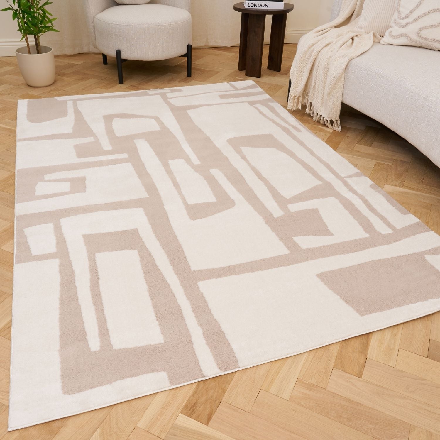 Loft Abstract Beige Rug - PN Home