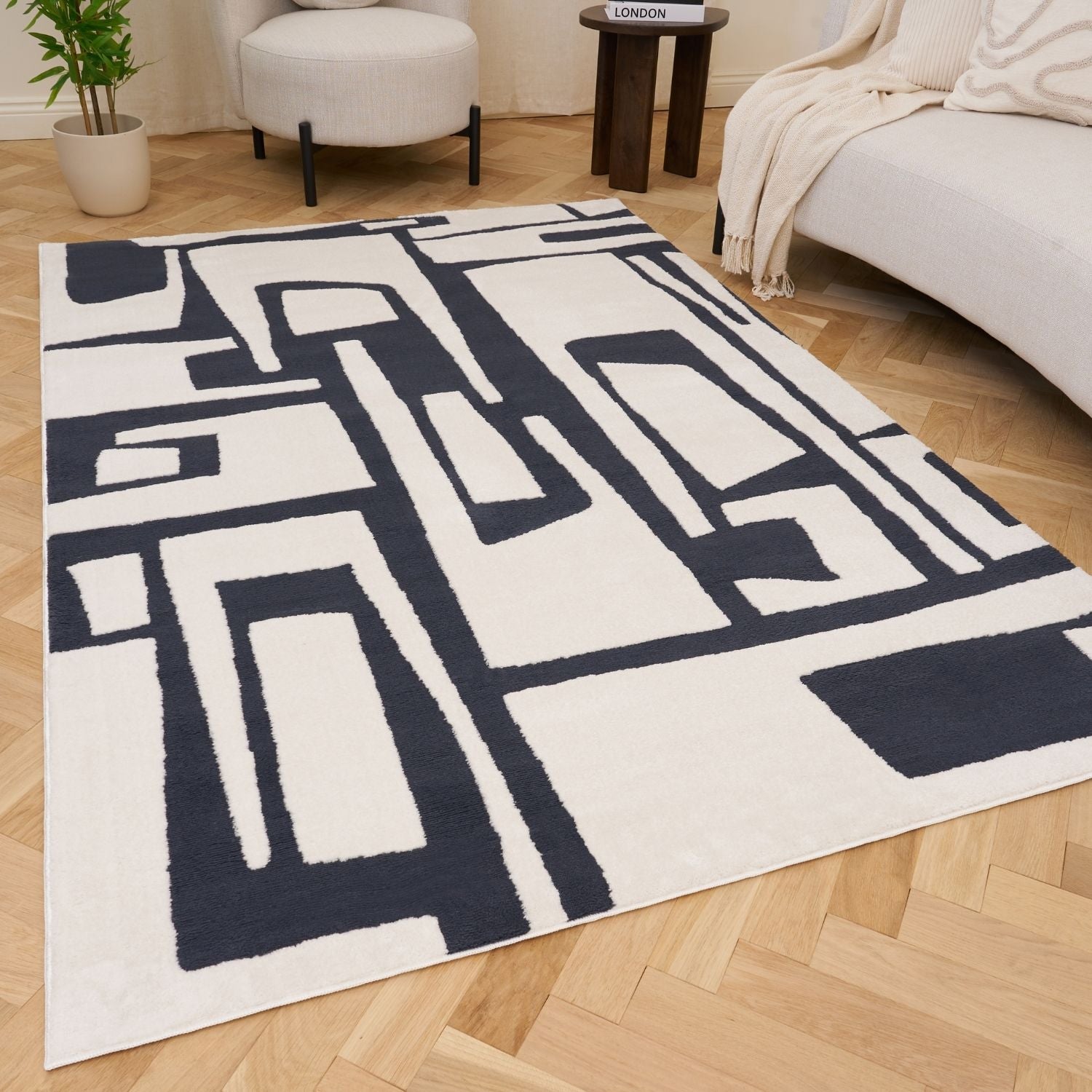 Loft Abstract Blue Rug - PN Home
