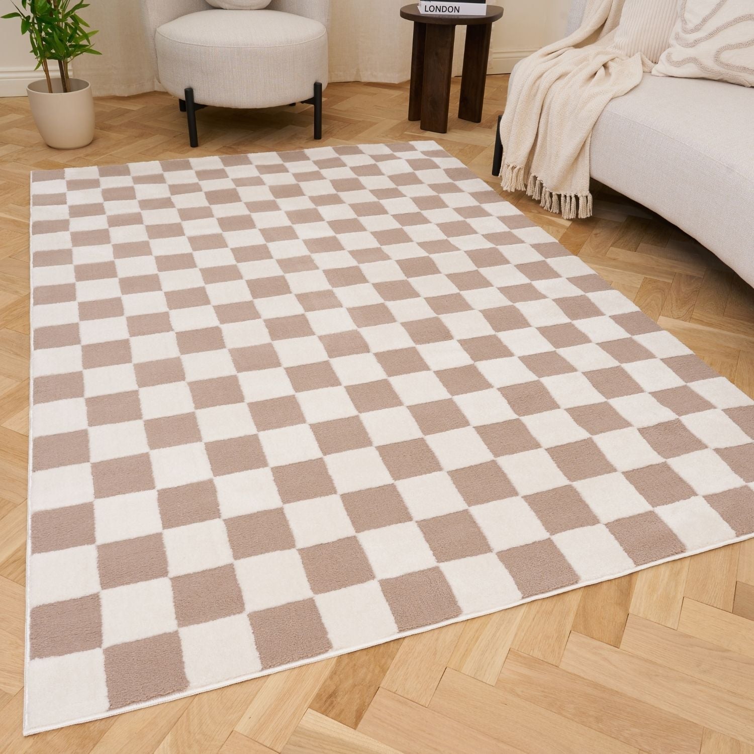 Loft Checkerboard Beige Rug - PN Home