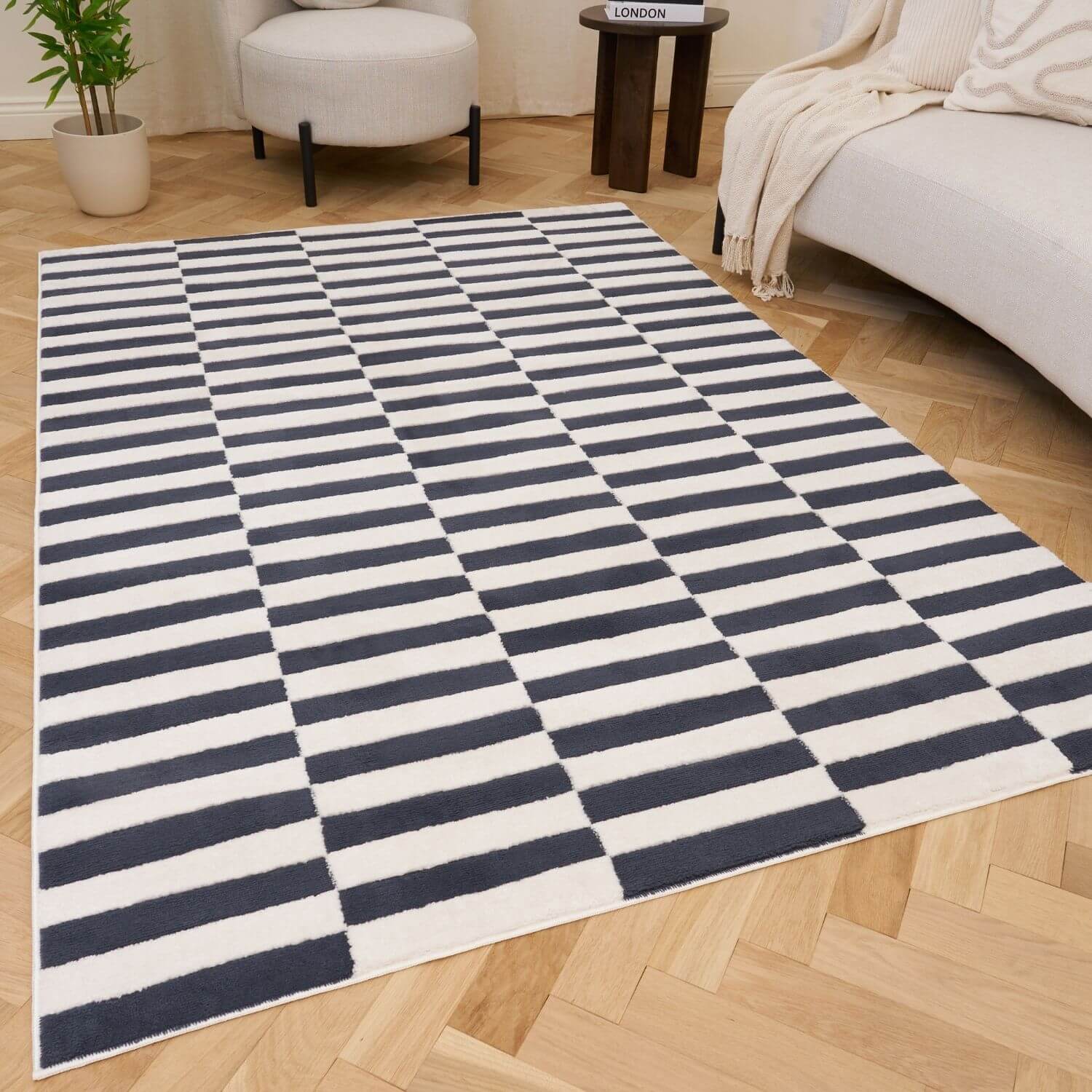 Loft Striped Blue Rug - PN Home