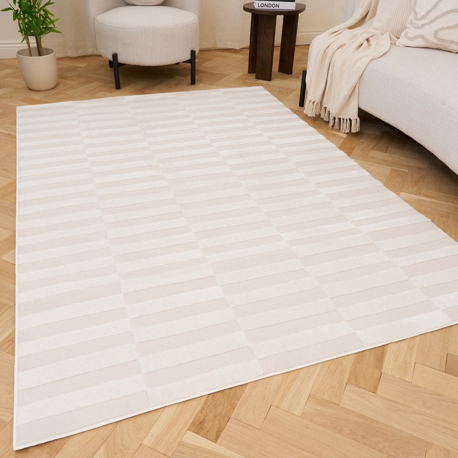 Loft Striped Cream Rug - PN Home