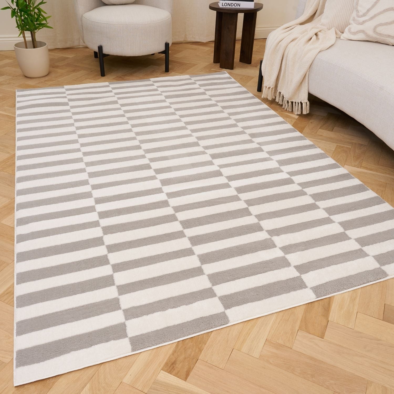 Loft Striped Grey Rug - PN Home